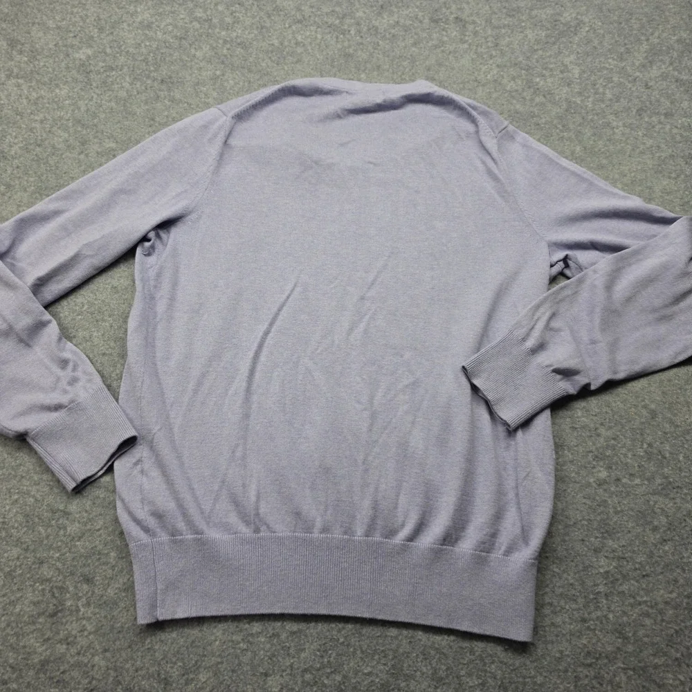 Banana Republic Luxury Blend Silk Cotton Cashmere V-Neck Sweater Purple Mens M